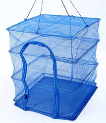 Сітка для сушіння рибита та грибів Stenson "U" SF24146-45 3 яруси, 45х45х68 см blue (N014502)