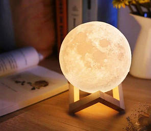 Нічник Місяць 3D Moon Lamp 6727, 5 режимів, фото 4