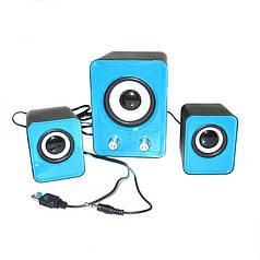 Колонки для ПК комп'ютерні колонки MHZ F-202 Blue (N008364)