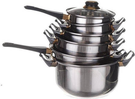 Набір каструль з кришками з 12 предметів A-plus 9036 (N007555), фото 1
