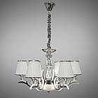 Сучасна класична люстра на 6 лампочок з LED підсвічуванням рожків колір каркасу хром D-9430/6HR 4100K, фото 3