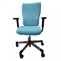 Плюшевый натяжной чехол на офисное кресло, на резинке MinkyHome. Морской (MH-077)