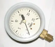 Манометр для вимірювання тиску МТП-1М (О2) 25атм (кисень)