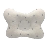 Дитяча ортопедична метелик подушка для новонародженого до 1 року MinkyHome™ Білий/Горох 18*30см