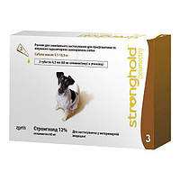 Стронгхолд Stronghold 60 мг для собак весом от 5.1 до 10 кг капли на холку от блох, упаковка 3 пипетки