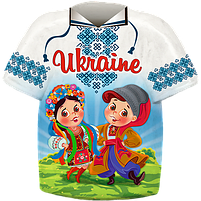 Магніт - футболка "Вишиванка. Пара. Україна" англ., кераміка, фото 2
