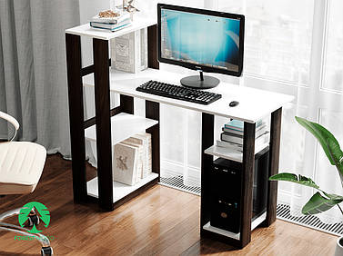 Комп'ютерний стіл, письмовий стіл з полицями з ДСП