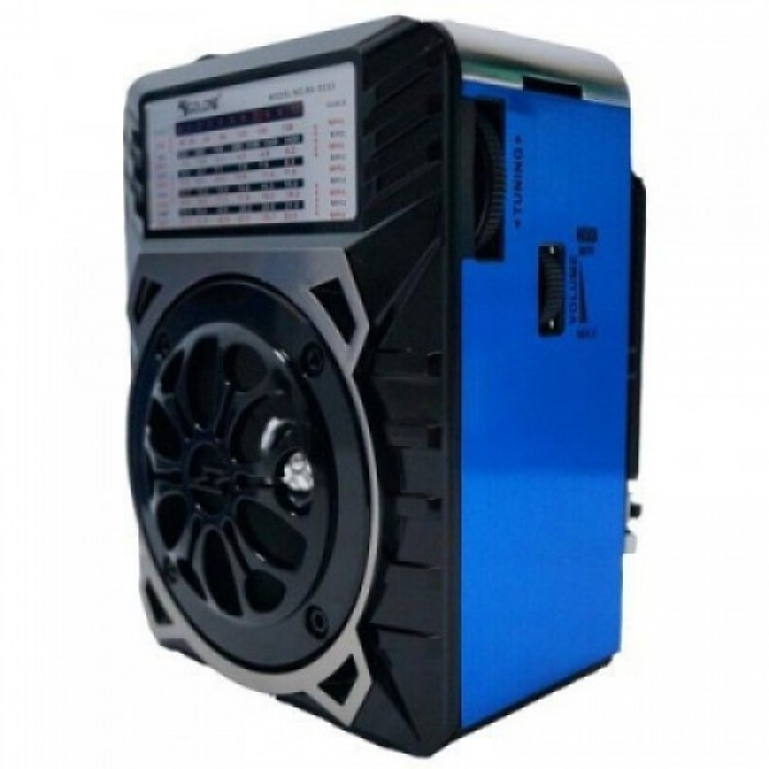 Радіоприймач Golon RX-9133 USB microSD з ліхтариком Чорний із синім, фото 1