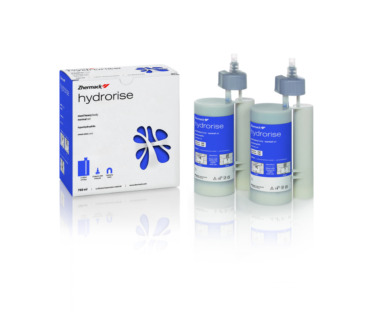 Hydrorise putty Maxi normal, база, машинний заміш., А-силікон, 2*380ml + 15 нас.