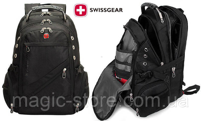 Рюкзак для походів Swissgear 8810 Швейцарський годинник Swiss Army, Павербанк Xiaomi, кодовий дощовик в ПОДАРУНОК