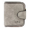 Стильний жіночий гаманець 12х11х2,5 см Baellerry Forever Mini Світло-сірий / Жіночий замшевий гаманець-клатч, фото 3