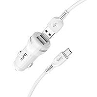 Автомобильное зарядное устройство Hoco Z27 Staunch dual port in-car charger set with Micro 2USB 2.4A White