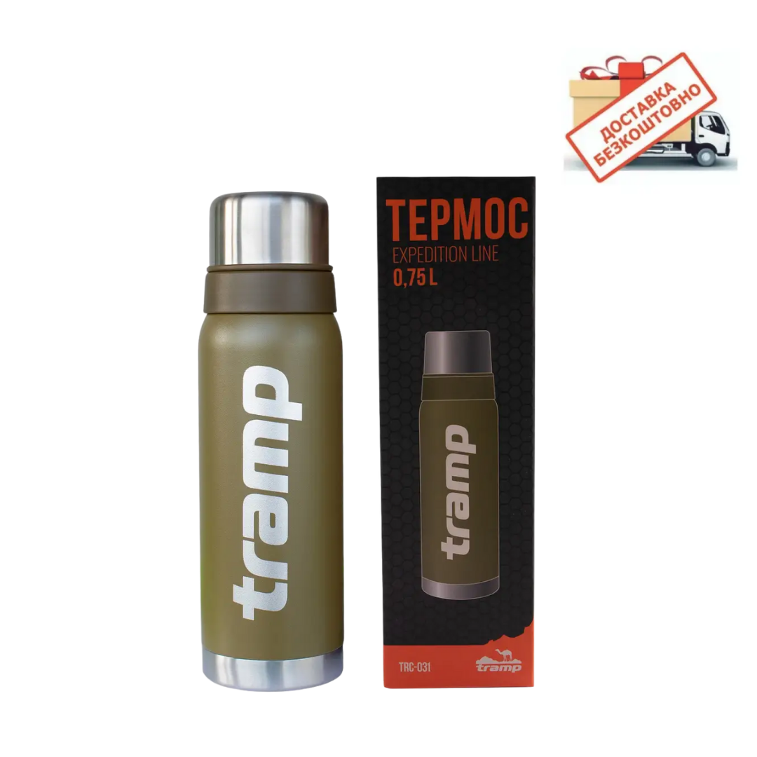 Термос 0,75 л. оливковий Tramp Expedition Line, TRC-031-olive, фото 1