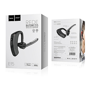 Bluetooth-гарнітура розмовна Hoco E15 Rede business wireless earphone Black (Уцінка), фото 3