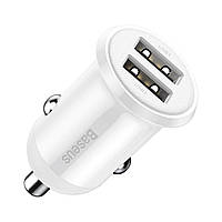 Автомобильное зарядное устройство Baseus Grain Pro Car Charger (Dual USB 4.8A ) White (CCALLP-02)