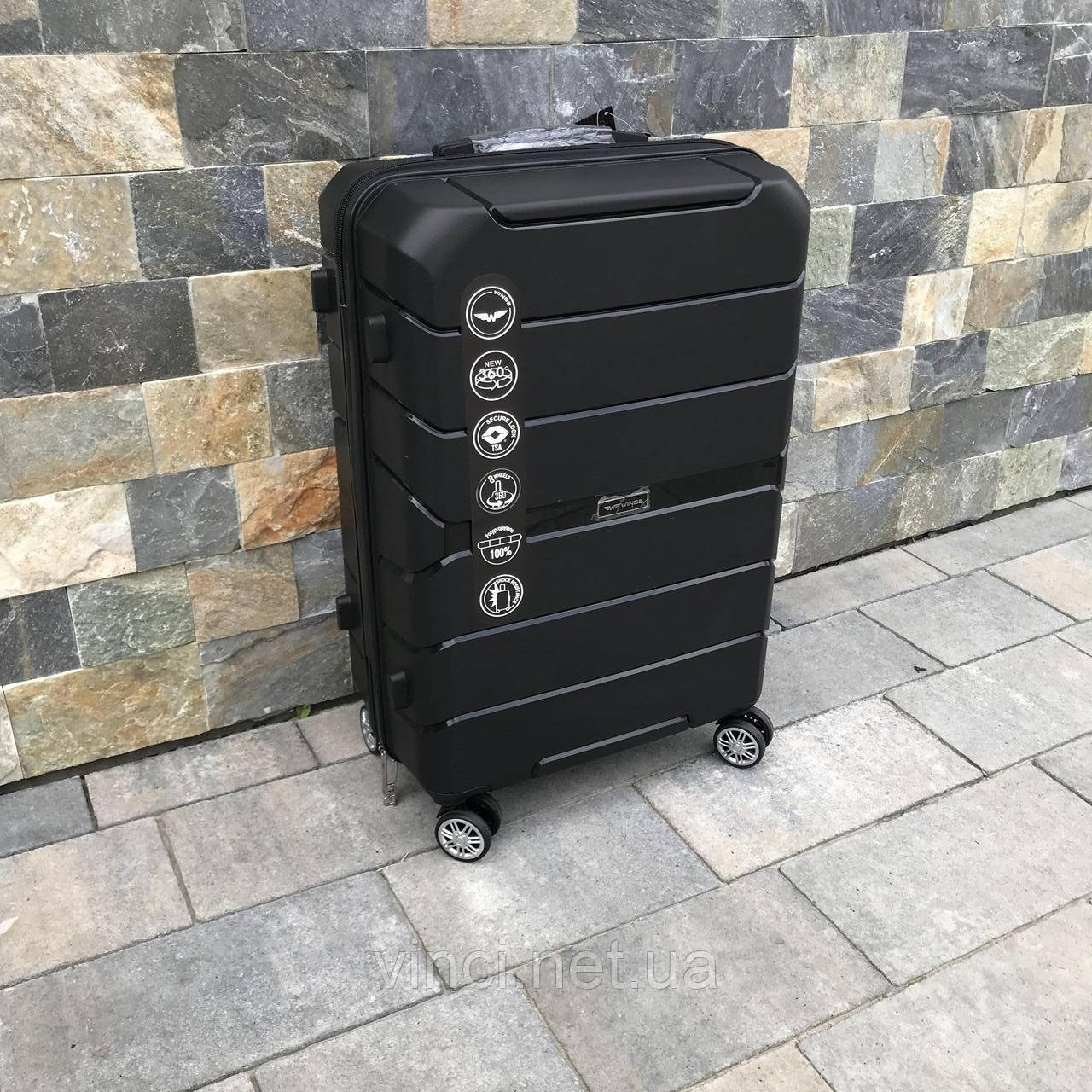 Дорожня сумка на 4х2 колесах Wings PP05 Чемодан з поліпропілену Валіза середня чемодан дорожный средний, фото 1