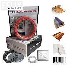 Комплект нагрівальний кабель 2160ват 12-14,5м2(120мп) Felix FX18 Premium Тепла підлога електрична стяжку під плитку