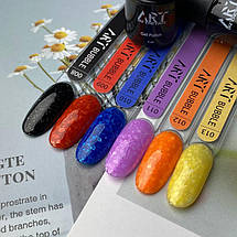 Гель-лак ART IN DETAIL Bubble NoB013, 5 мл напівпрозорий жовтий із білими пластівцями, фото 4