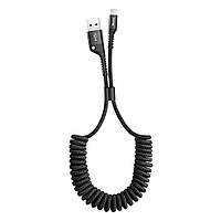 Кабель Baseus Fish eye Spring Data Cable USB For lightning Black (CALSR-01)