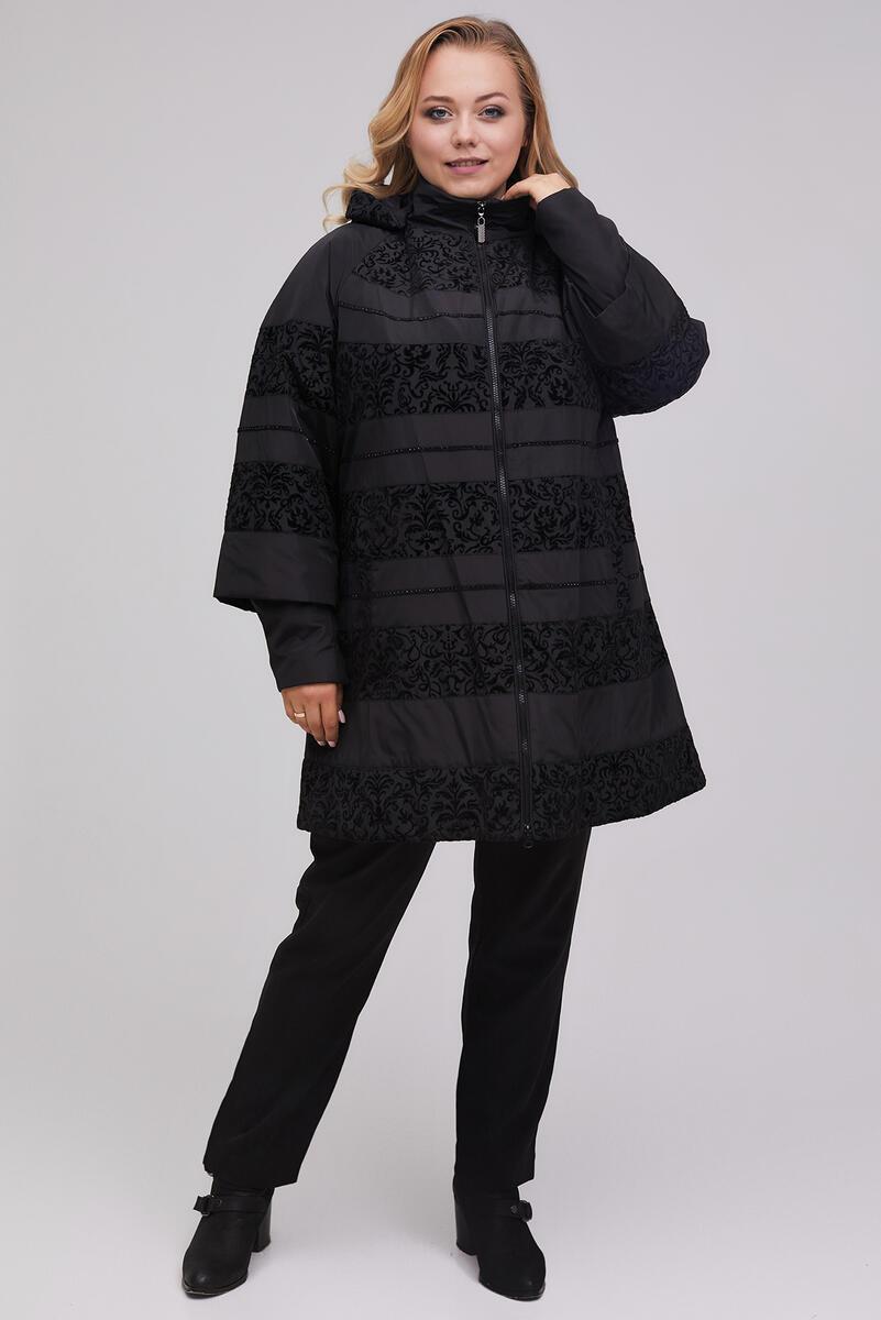 Жіноча осіння  куртка великого розміру  50-66 чорний, фото 1
