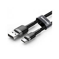 Кабель Baseus cafule Cable USB For Type-C 3A 0.5M Gray+Black (CATKLF-AG1)