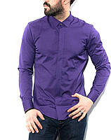 Чоловіча фіолетова сорочка приталена S, M, L, XL, XXL MI-33