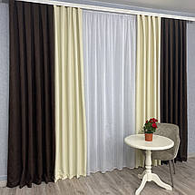 Штори мікровелюр Дует №450 шоколад-крем, фото 4