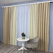 Штори мікровелюр Дует №450 беж-крем, фото 4