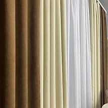 Штори мікровелюр Дует №450 коричневий-крем, фото 3