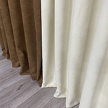 Штори мікровелюр Дует №450 коричневий-крем, фото 5