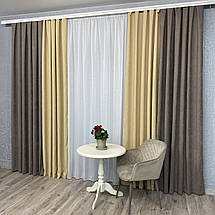 Штори мікровелюр Дует №450 мокко/беж, фото 3