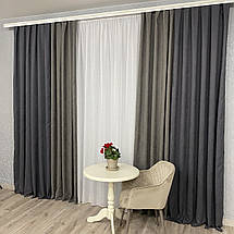 Штори мікровелюр Дует №450 графіт-сірий, фото 4