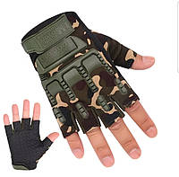 Тактические перчатки половинные, перчатки ЗСУ, цвет камуфляж, размер универсальній
