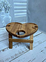 Деревянная монашественница, винный стол, винный столик, деревянный поднос 35 см