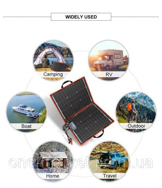 Cолнечная панель батарея DOKIO FFSP 80W Влагозащищенная, складная солнечная панель 80 ватт - фото 4 - id-p1623910593