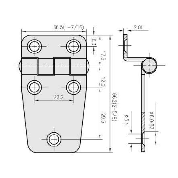 Петля з потайною 67х36х16мм HF05-016, фото 1