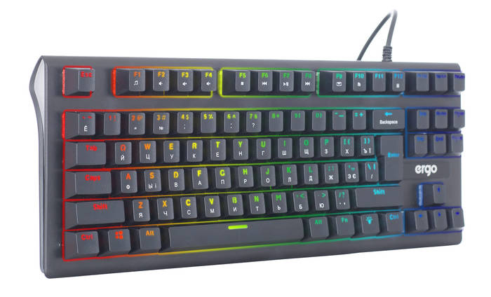 Геймерська Клавіатура ERGO Сім кольорів RGB-підсвічуванн клавиатура ...