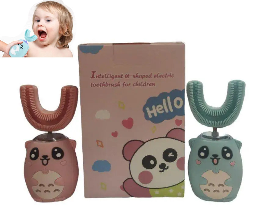 Дитяча зубна щітка ультразвукова електрична типу U, водостійка U-подібна, фото 1