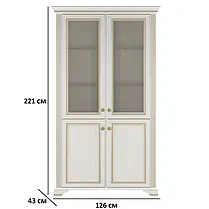 Вітрина Вайт 2d2w 2210х1260х430мм ясен сніговий + сосна золота Гербор, фото 4
