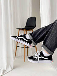Кеди Vans Old Skool Black White кросівки Ванс Олд Скул чорно білі Унісекс Хіт Вьетнам Унісекс