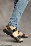 Чоловічі сандалі шкіряні літні чорні-сірі Розмір: 40,41,42,43,44,45, фото 2