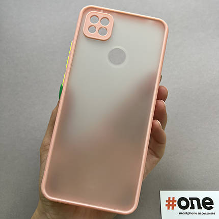 Чохол для Xiaomi Redmi 9C з кольоровими кнопками із захистом для камери чохол на сяомі редмі 9с персиковий TCB, фото 1