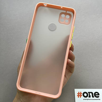 Чохол для Xiaomi Redmi 9C з кольоровими кнопками із захистом для камери чохол на сяомі редмі 9с персиковий TCB, фото 3