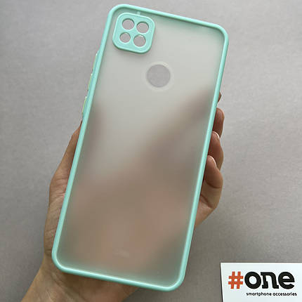 Чохол для Xiaomi Redmi 9C із кольоровими кнопками із захистом для камери чохол на сяомі редмі 9с бірюзовий TCB, фото 1