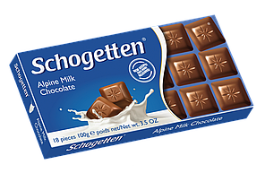 Шоколад "Schogetten Alpine milk Chocolate"(Шогеттен Альпійський молочний), 100г, Германиия