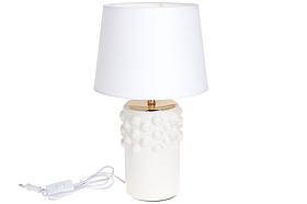 Лампа настільна з керамічною основою та тканинним абажуром 42см.