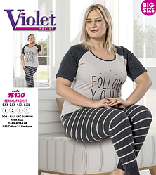 Літня жіноча піжама «Violet» великого розміру  (2XL-5XL)