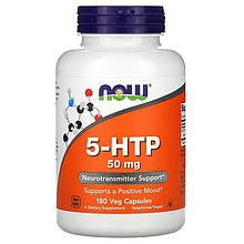 5-гідрокситриптофан NOW Foods "5-HTP" 50 мг (180 капсул)
