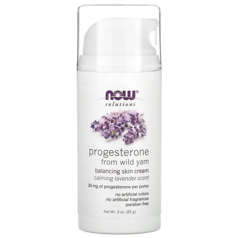 Натуральний прогестерон NOW Foods "Natural Progesterone" крем для шкіри, заспокійлива лаванда (85 г)