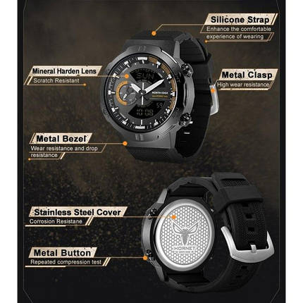 МУЖКІ НАРУЧНІ ГОДИ North Edge Hornet, фото 1